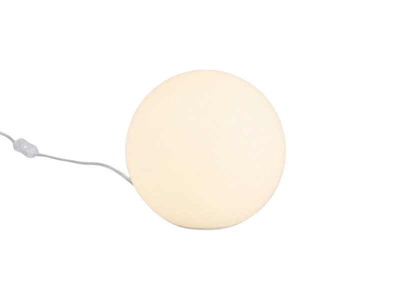 Kleine Glas Kugel Tischlampe Weiß Ø 20cm inkl. E27 LED