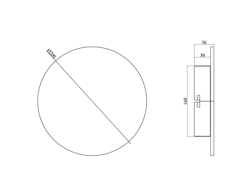 2er SET flache LED Innen Wandleuchten aus Naturschiefer Ø 20cm