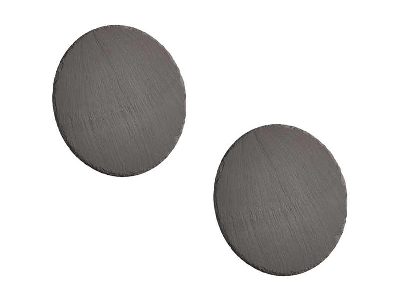 2er SET flache LED Innen Wandleuchten aus Naturschiefer Ø 20cm