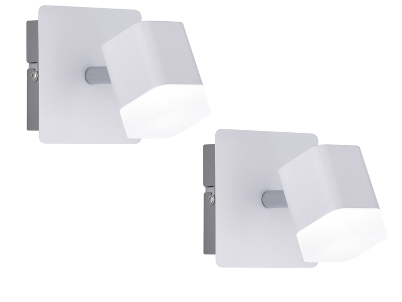 2er SET LED Wand- & Deckenstrahler Weiß matt, Breite 10cm
