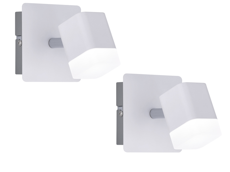 LED Wand- & Deckenstrahler 2er SET 1 flammig schwenkbar Weiß matt 10x10xcm