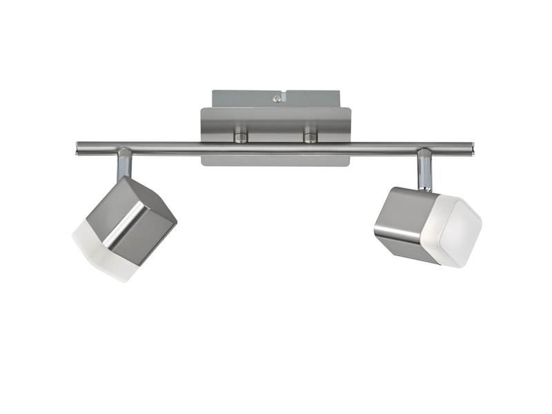 2er SET LED Deckenstrahler 2-flammig Silber matt, Breite 34cm