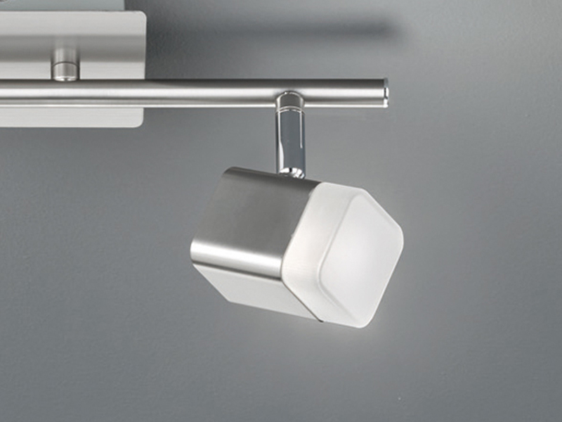 2er SET LED Deckenstrahler 2-flammig Silber matt, Breite 34cm