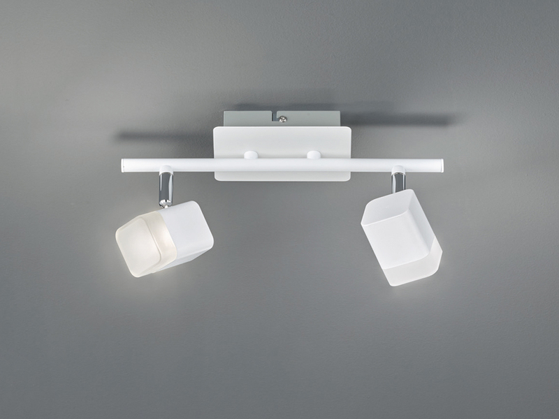 2er SET LED Deckenstrahler 2-flammig Weiß matt, Breite 34cm