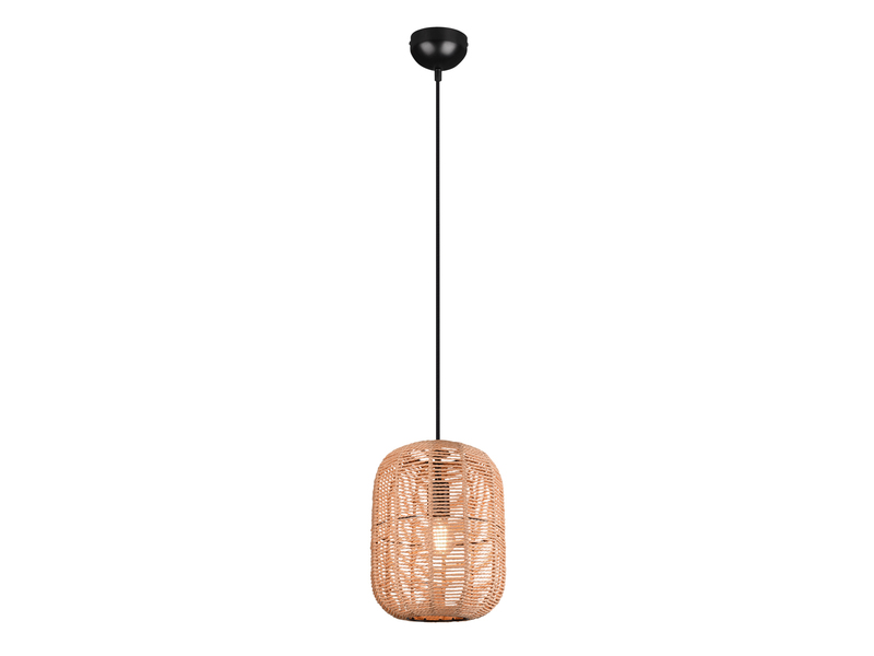 LED Hängelampe Korbleuchte mit Sisal Geflecht Lampenschirm, Ø 25cm