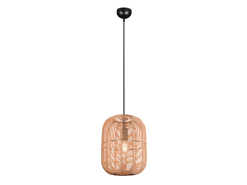 LED Hängelampe Korbleuchte mit Sisal Geflecht Lampenschirm, Ø 35cm