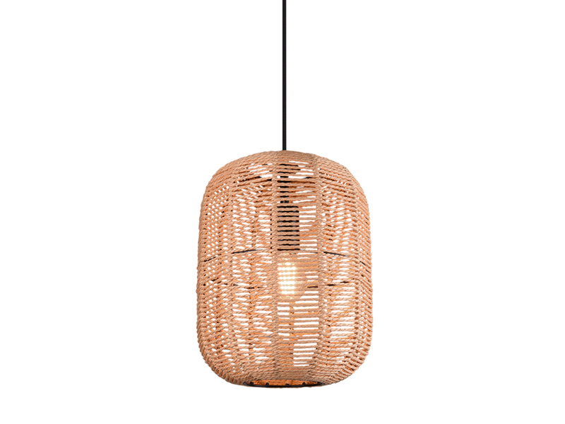 LED Hängelampe Korbleuchte mit Sisal Geflecht Lampenschirm, Ø 35cm