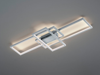 Multifunktions WIZ LED Deckenleuchte THIAGO Silber 104 cm lang mit Fernbedienung