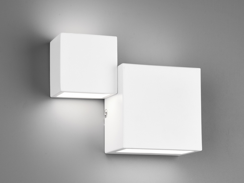 LED Wandleuchte 2er Set Up and Down Light Weiß matt in 3 Stufen dimmbar, B: 20cm