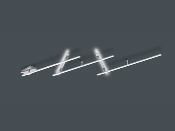 Up und Down LED Schienenlampe INDIRA für Decken & Wand in Silber matt 245cm lang