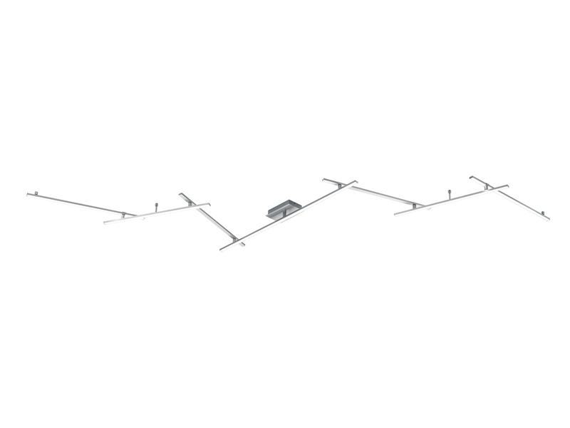 Große LED Deckenschiene INDIRA Silber schwenkbar bis 345cm breit