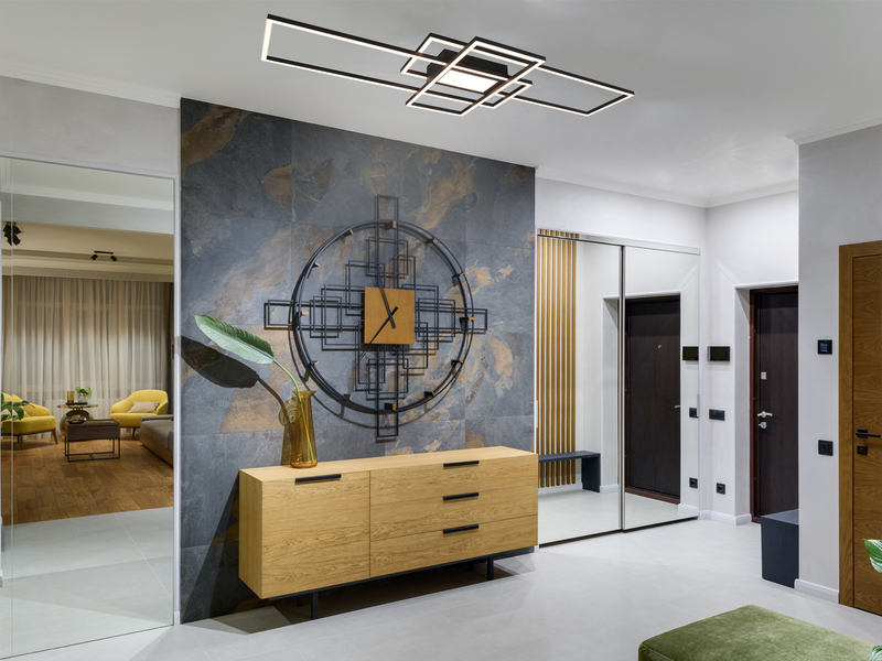 Große LED Deckenleuchte CANTA hell mit 6.600 Lumen, dimmbar, Anthrazit B: 105cm