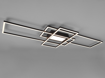 Große LED Deckenleuchte CANTA hell mit 6.600 Lumen, dimmbar, Anthrazit B: 105cm