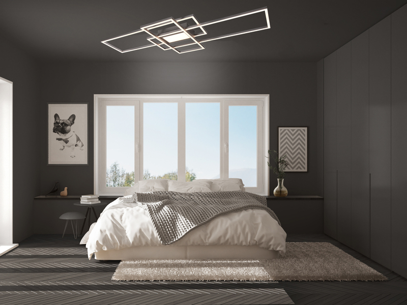 Große LED Deckenleuchte CANTA hell mit 6.600 Lumen, dimmbar, Silber Breite 105cm