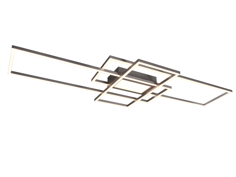 Große LED Deckenleuchte CANTA hell mit 6.600 Lumen, dimmbar, Silber Breite 105cm