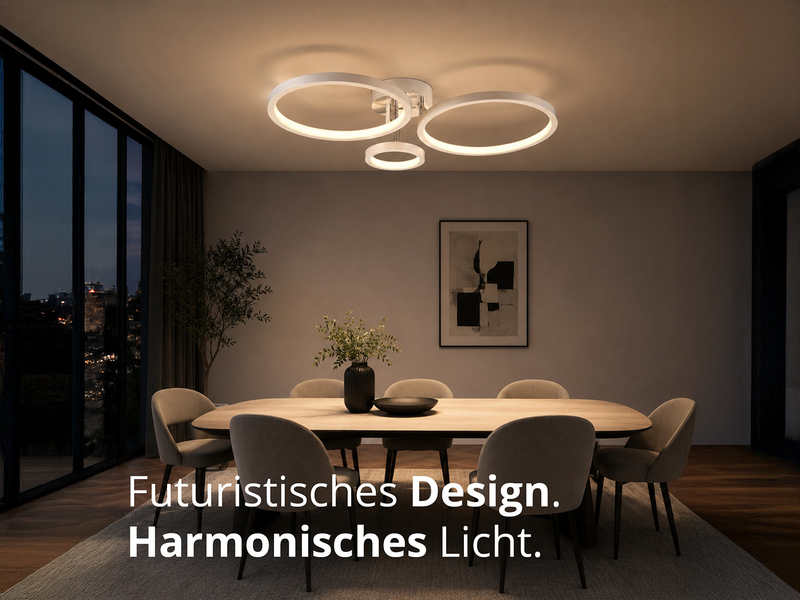 LED Deckenleuchte CORNA schwenkbar & dimmbar, Weiß Breite 71cm