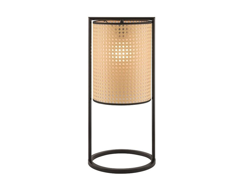 Tischleuchte TYLER mit Geflecht Rattan Optik, Höhe 56cm