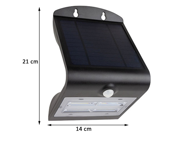 LED Solar Wandleuchte Außenleuchte kleine Fassadenbeleuchtung Schwarz 21x14cm