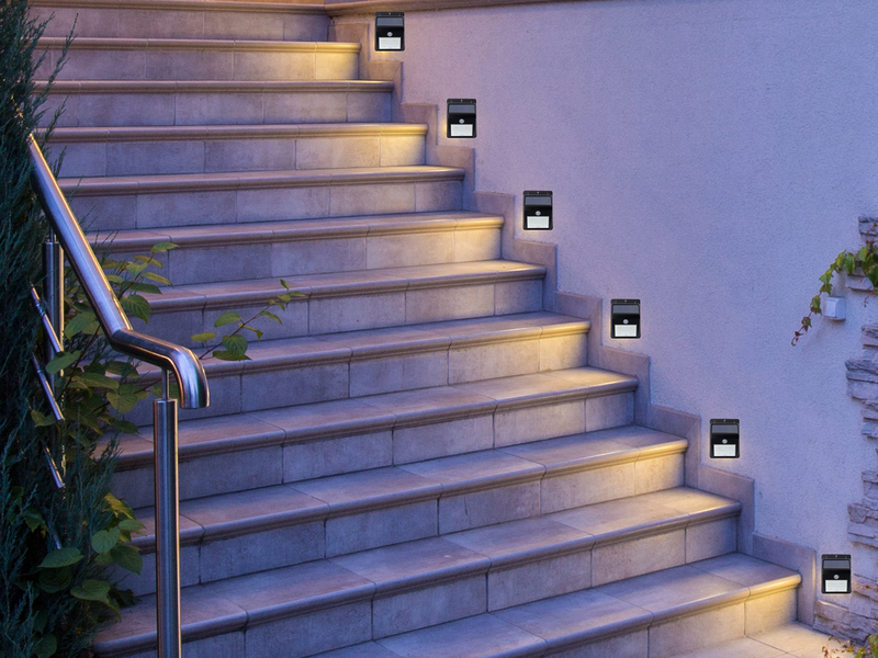 Solar LED Treppenlicht Orientierungslicht für Außenbereich, 14,5x12,5cm, IP44