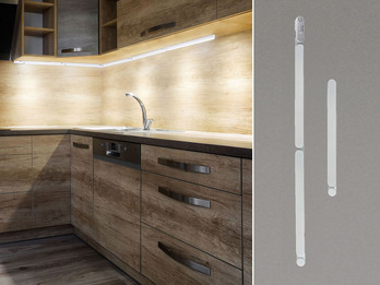 LED Küchen Unterbauleuchten SET flach für Eckmontage, Gesamtlänge 90cm