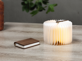 Wiederaufladbare LED Deko Design-Buchleuchte faltbar USB Anschluß Stimmungslicht