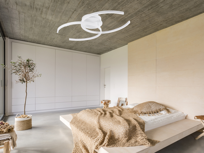 Dimmbare LED Deckenleuchte JANA in Weiß, Breite 70cm