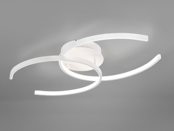 Futuristische runde LED Deckenleuchte JANA in Weiß matt mit Switch Dimmer