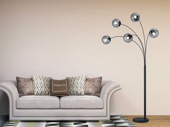 LED Wohnzimmer Stehlampe mehrflammig Standleuchte bogenförmig