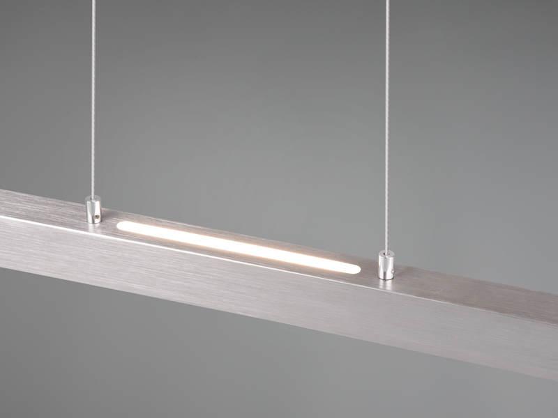 Schmale LED Pendelleuchte BELFAST Silber 3 Stufen dimmbar - 115cm