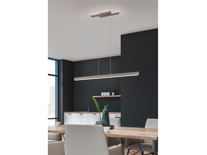 LED Balkenpendelleuchte BELFAST lang 3 Stufen dimmbar Schwarz, Breite 115cm