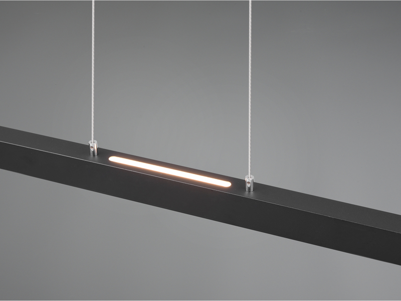 LED Pendelleuchte BELFAST lang 3 Stufen dimmbar Schwarz, Breite 115cm