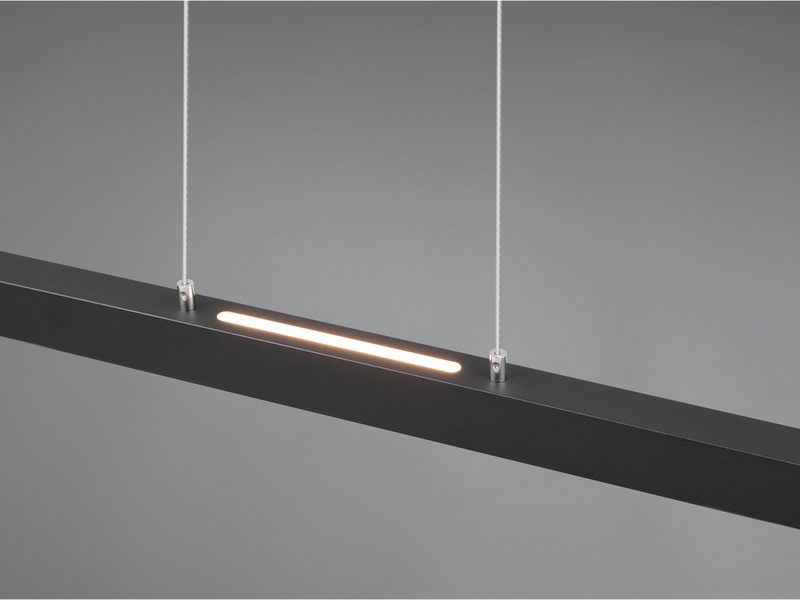 Schmale LED Balkenpendelleuchte BELFAST Schwarz 3 Stufen dimmbar - 115cm