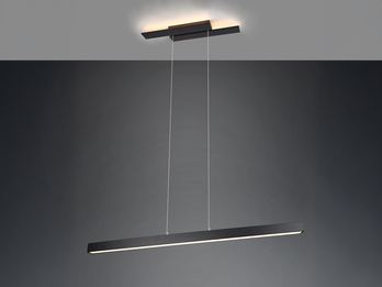 LED Pendelleuchte Schwarz matt mit 3 Stufen Dimmer Schmale Hängelampe mit 3 Stufen Dimmer