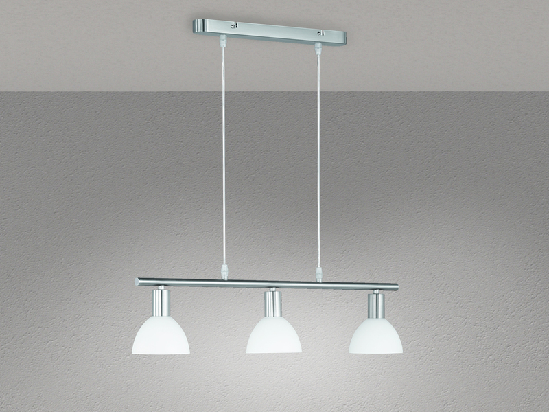 LED Balken Pendelleuchte mit Glas Lampenschirmen Weiß, 61cm breit