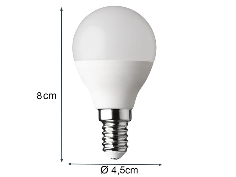 E14 LED - 5,5Watt, 470 Lumen, 3000 Kelvin warmweiß Ø4,5cm - nicht dimmbar