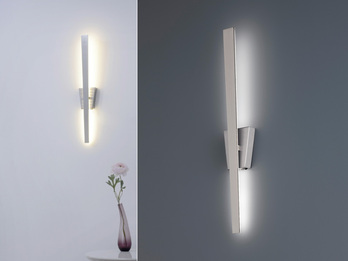 Flache LED Wandleuchte ZITA Silber - indirekte Wandbeleuchtung 60cm lang