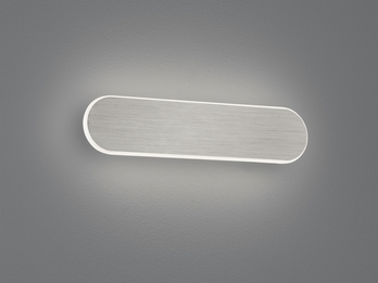 Flache LED Wandleuchte CARLO Silber mit indirekter Wandbeleuchtung - 35cm