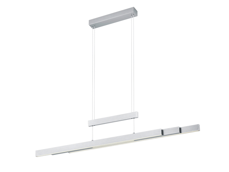 LED Pendelleuchte TRAJAN ausziehbar höhenverstellbar Silber, max. Breite 150cm
