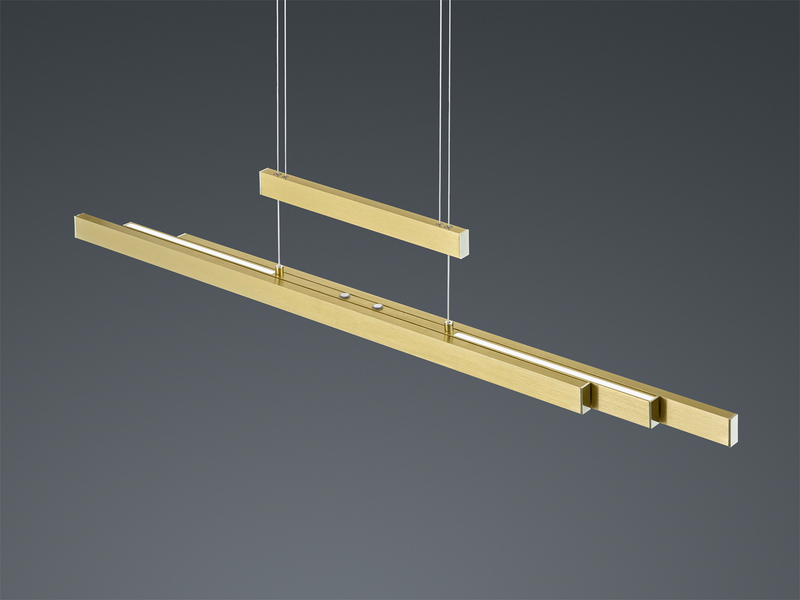 LED Pendelleuchte TRAJAN höhenverstellbar ausziehbar Messing, max. Breite 150cm