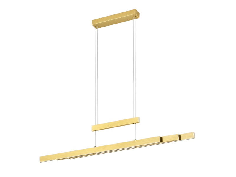 LED Pendelleuchte TRAJAN höhenverstellbar ausziehbar Messing, max. Breite 150cm