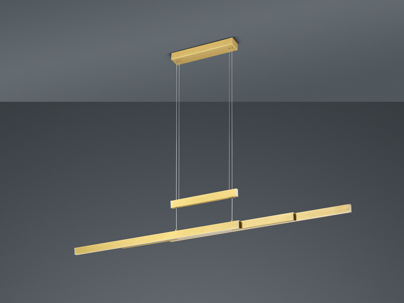 LED Pendelleuchte TRAJAN höhenverstellbar ausziehbar Messing, max. Breite 150cm