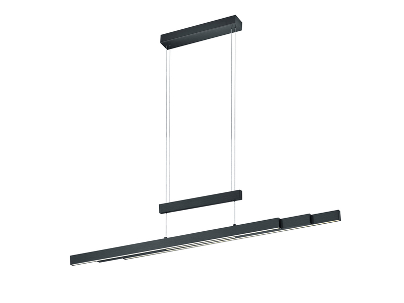 LED Pendelleuchte TRAJAN ausziehbar höhenverstellbar Schwarz, max. Breite 150cm
