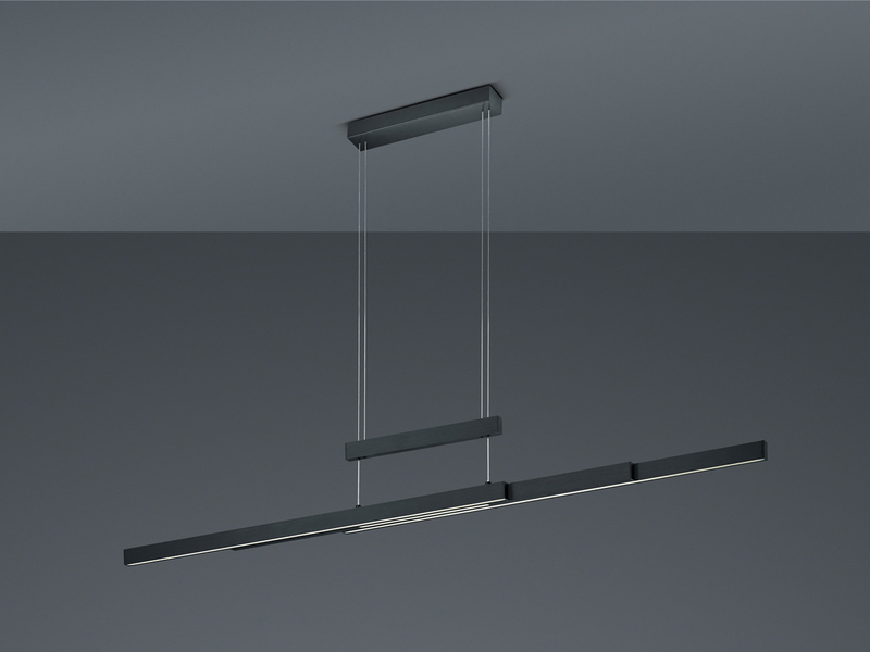 LED Pendelleuchte TRAJAN ausziehbar höhenverstellbar Schwarz, max. Breite 150cm