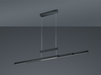 Ausziehbare LED Pendelleuchte TRAJAN höhenverstellbar Schwarz max. Breite 150cm