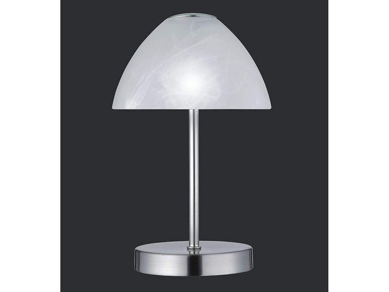 LED Tischleuchte QUEEN Metall 4-fach Touch Dimmer Silber matt, 24cm hoch