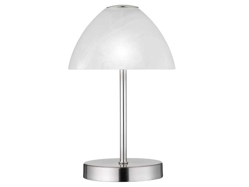 LED Tischleuchte QUEEN Metall 4-fach Touch Dimmer Silber matt, Höhe 24cm