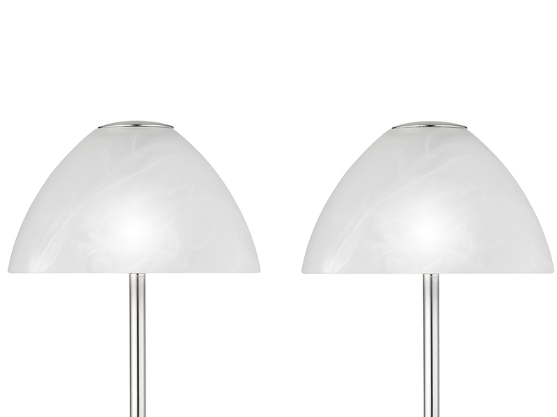 LED Tischleuchten 2er SET Metall 4-fach Touch Dimmer Silber matt, 24cm hoch