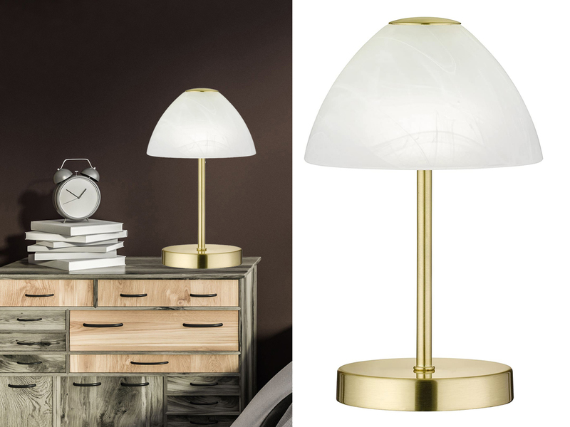 2er SET LED Tischlampen dimmbar, Metall Messing matt, Höhe 24cm