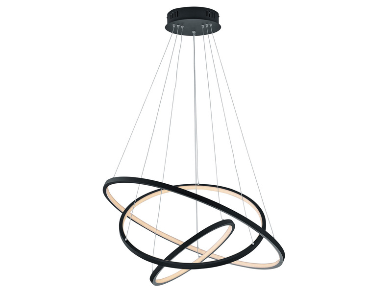 WIZ LED Pendellleuchte AARON Anthrazit mit Fernbedienung, Ø 80cm