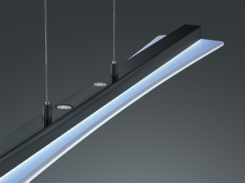 LED Pendelleuchte SMASH Schwarz dimmbar & höhenverstellbar bis 150cm, B: 100cm